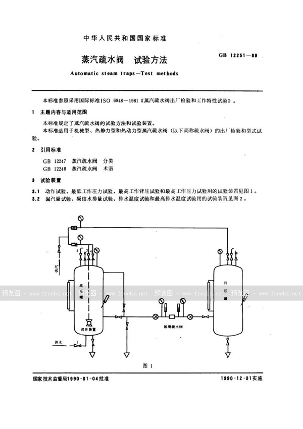 GB/T 12251-1989 蒸汽疏水阀  试验方法