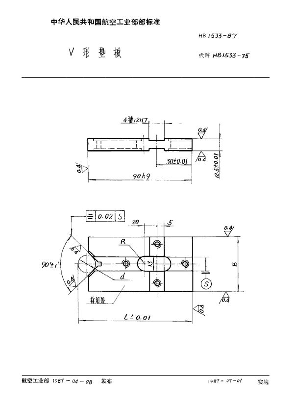 HB 1533-1987 V形垫板