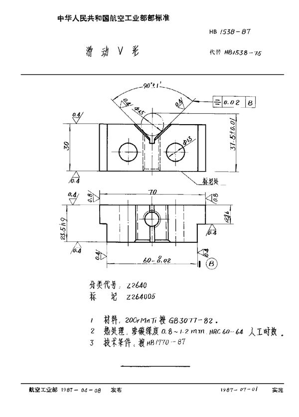HB 1538-1987 滑动V形