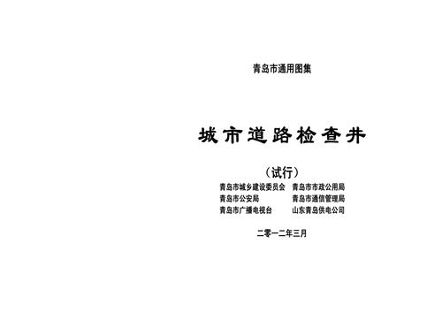 高清 青岛市城市道路检查井通用图集《青岛市通用图集 城市道路检查井(试行)》