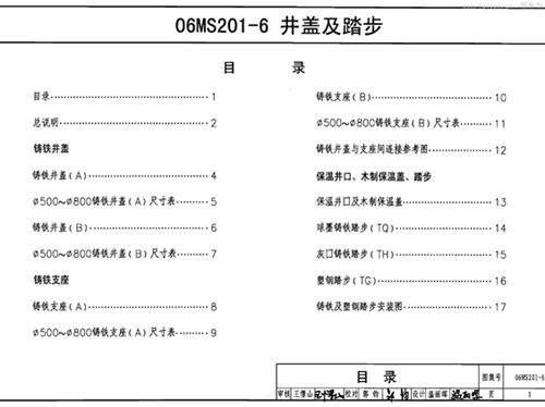06MS201-6图集井盖及踏步图集