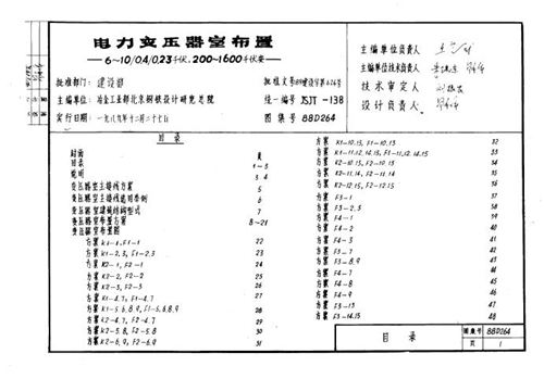 88D264 变压器室布置(200~1600KVA)