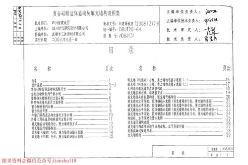 四川省 川08J131 复合硅酸盐保温砌块填充墙构造图集 地方规范图集