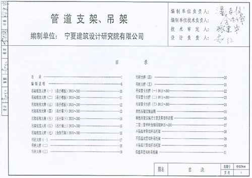 宁夏省 宁02N4 管道支架 吊架 地方规范图集