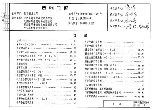 陕西省 陕02J06-4 塑钢门窗 地方规范图集
