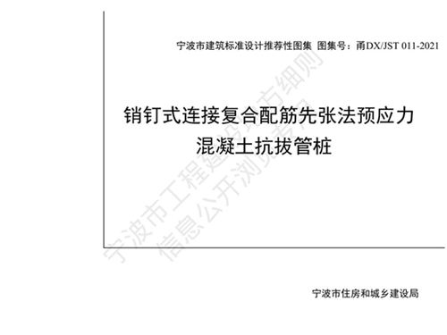 甬DX/JST 011-2021图集 销钉式连接复合配筋先张法预应力混凝土抗拔管桩