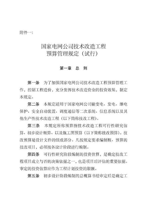 2008国网公司技术改造工程预算管理规定(试行)