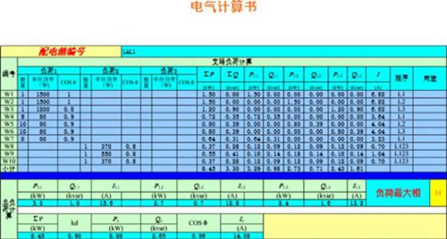 负荷计算-电气计算书