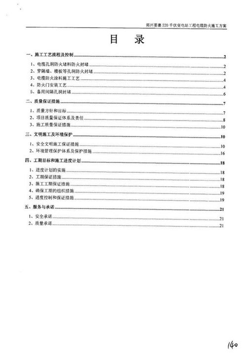国家电网220千伏变电站工程-电缆防火施工方案及报审