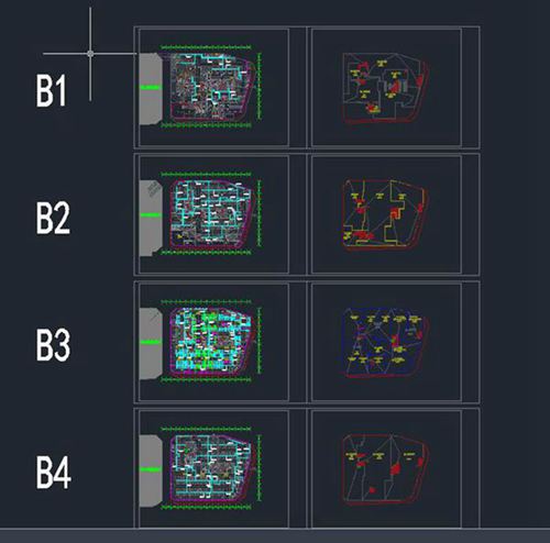 CAD版 整套住宅小区地下室充电桩平面图16张