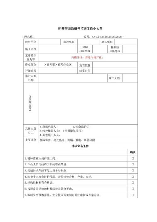 电缆工程施工作业票(2024修改版)
