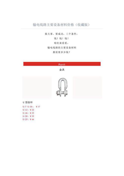 输电线路主要设备材料价格(收藏版)
