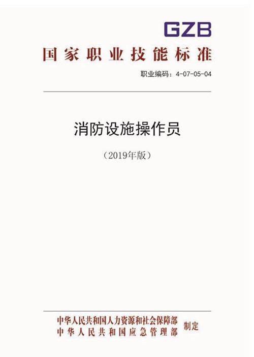 国家职业标准 GZB 4-07-05-04 消防设施操作员 (2019)