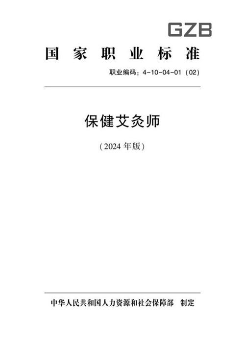 国家职业标准 GZB 4-10-04-01 保健调理师(保健艾灸师)(试行)2024年版
