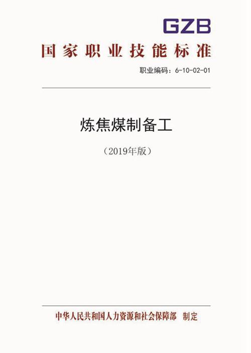 国家职业标准 GZB 6-10-02-01 炼焦煤制备工 (2019)