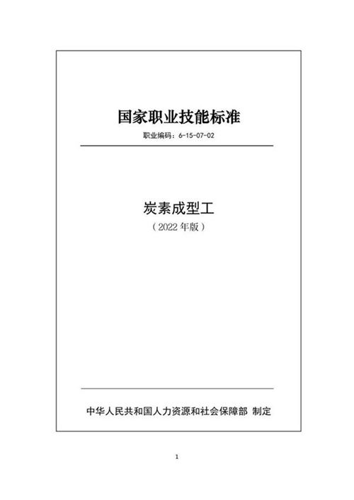 国家职业标准 GZB 6-15-07-02 炭素成型工 (2022)