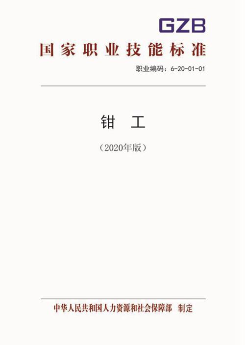 国家职业标准 GZB 6-20-01-01 钳工 (2020)