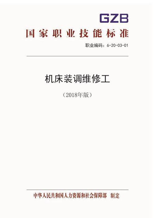 国家职业标准 GZB 6-20-03-01 机床装调维修工 (2018)