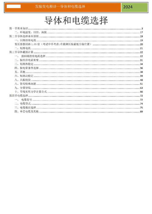 2024发输变电精讲(导体和电缆选择)培训手册