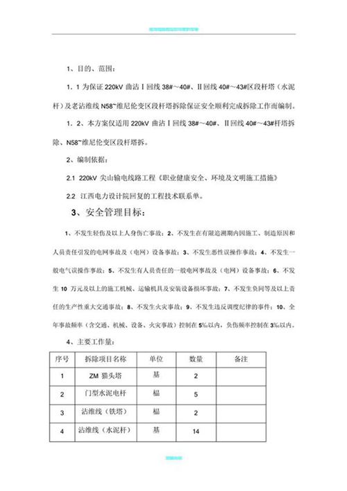 电力线路铁塔拆除施工方案