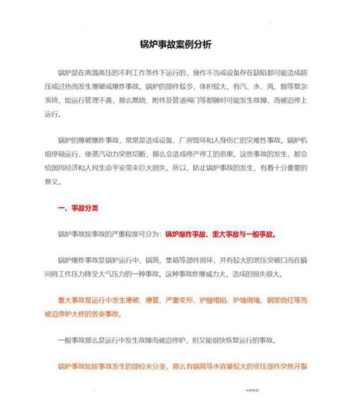 锅炉事故案例分析大全