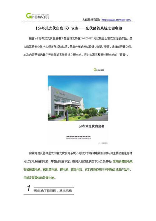 《分布式光伏白皮书》节选光伏储能系统之锂电池