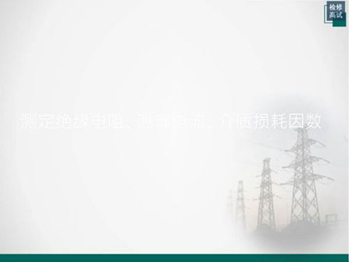 测定绝缘电阻 泄漏电流 介质损耗因数