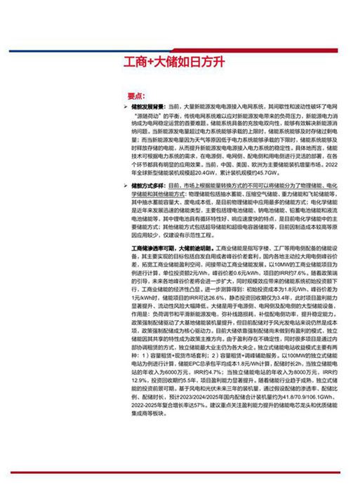 工商业储能赛道分析