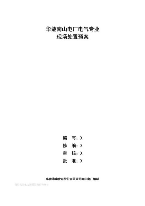 运行部电气专业现场处置预案