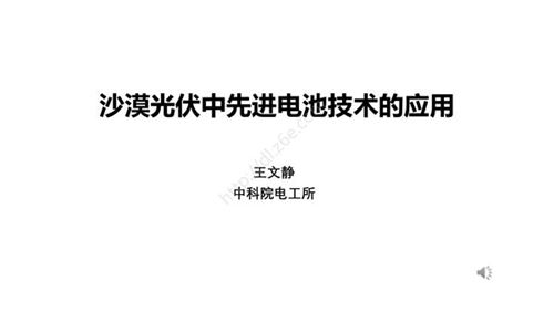 沙漠光伏中先进电池技术的应用