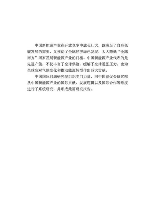 中国新能源产业的国际贡献2025