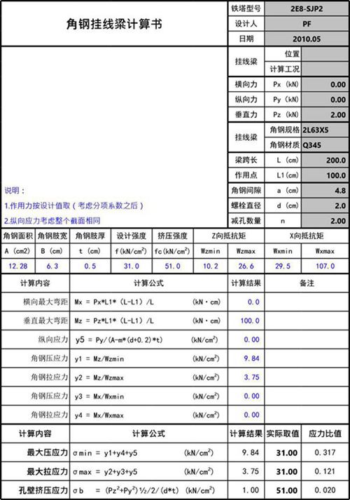 2E8-SJP2挂线角钢计算