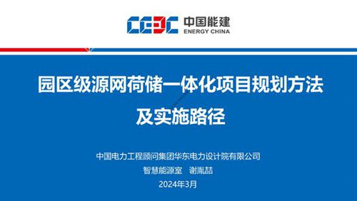 2024园区级源网荷储一体化项目规划方法及实施路径