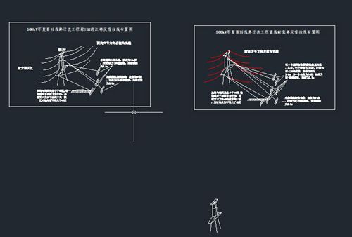CAD铁塔横担拉线布置