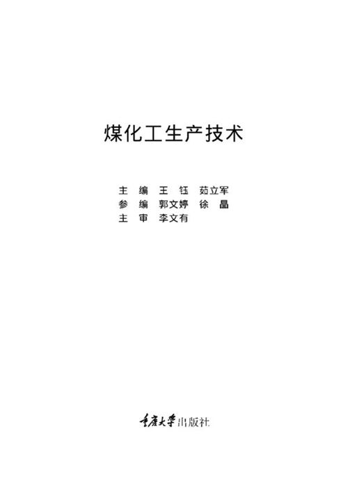 《煤化工生产技术》王钰