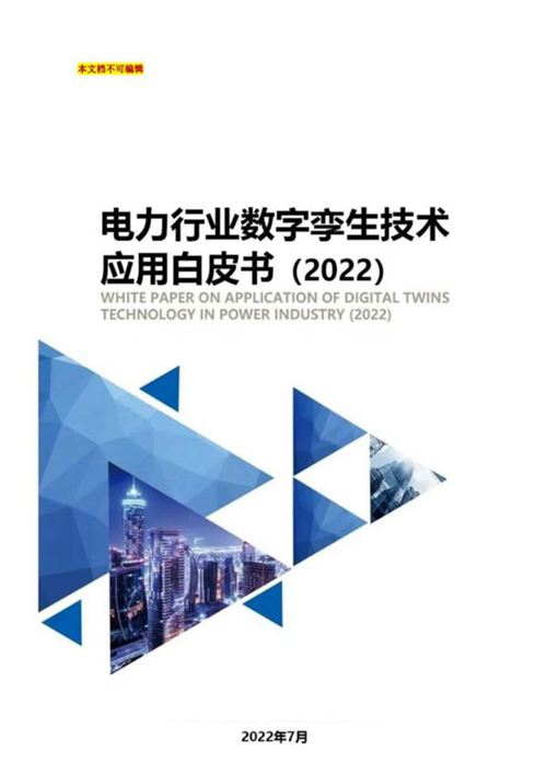 高清彩色PDF 《电力行业数字孪生技术 应用白皮书(2022)》