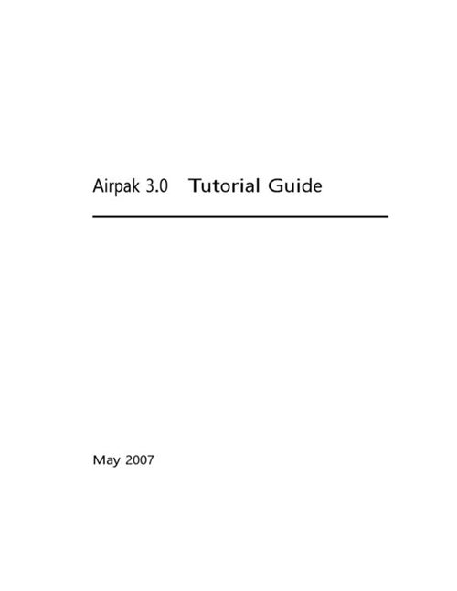 室内气流模拟软件Airpak操作手册（高清矢量版、英文）
