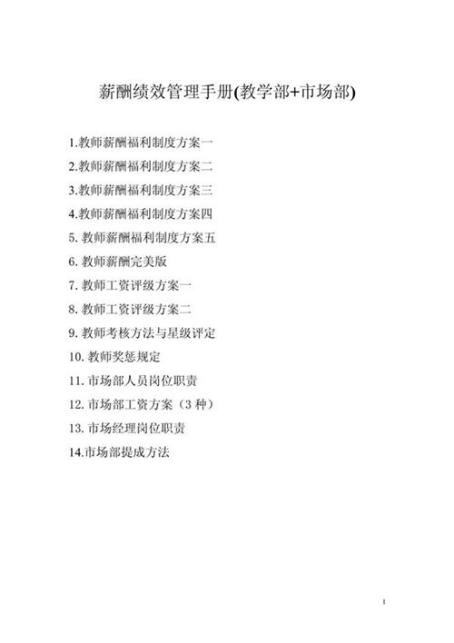 辅导培训学校教学部与市场部薪酬绩效管理手册