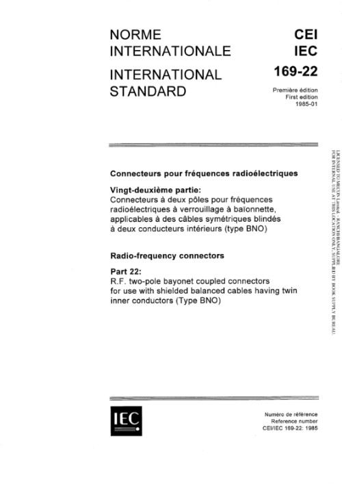IEC 60169-22:1985