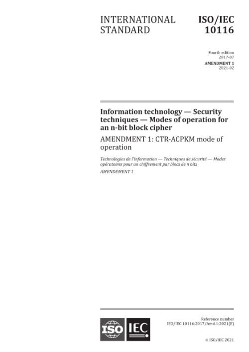 ISO/IEC 10116:2017/AMD1:2021