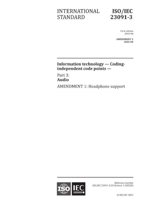 ISO/IEC 23091-3:2018/AMD1:2022