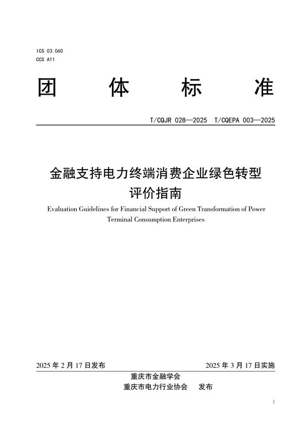 T/CQJR 028-2025 金融支持电力终端消费企业绿色转型评价指南