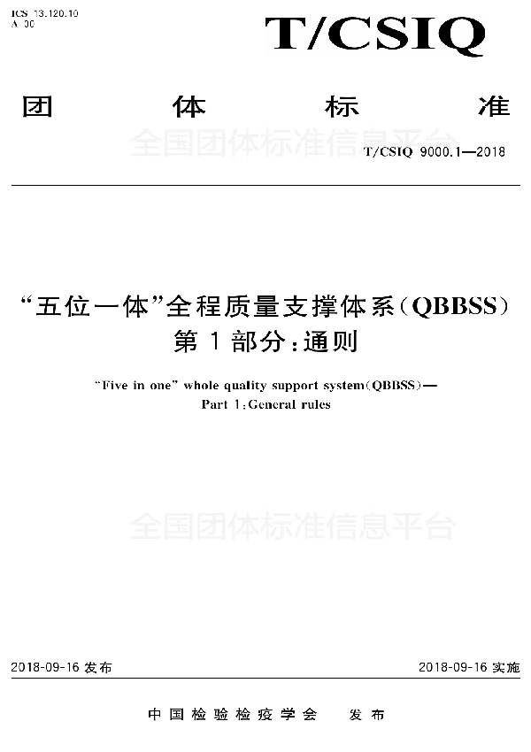 T/CSIQ 9000.1-2018