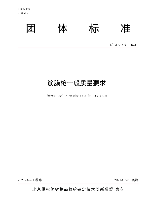 T/IGIA 005-2021 筋膜枪一般质量要求