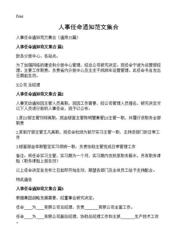 人事任命通知范文集合 (共14页)