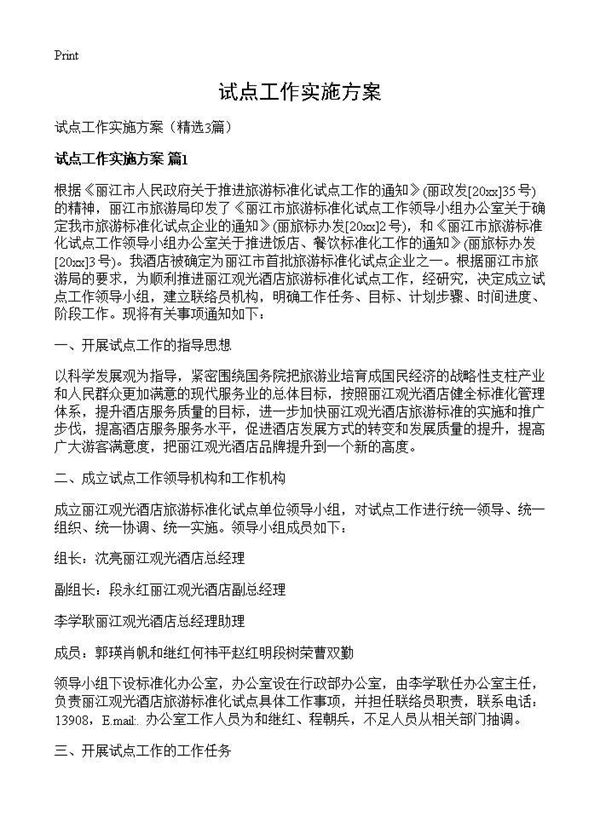 试点工作实施方案 (共9页)