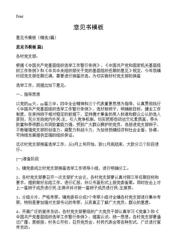 意见书模板 (共6页)