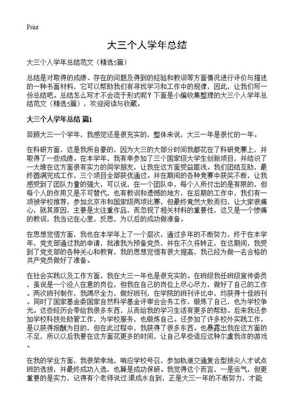 大三个人学年总结 (共4页)