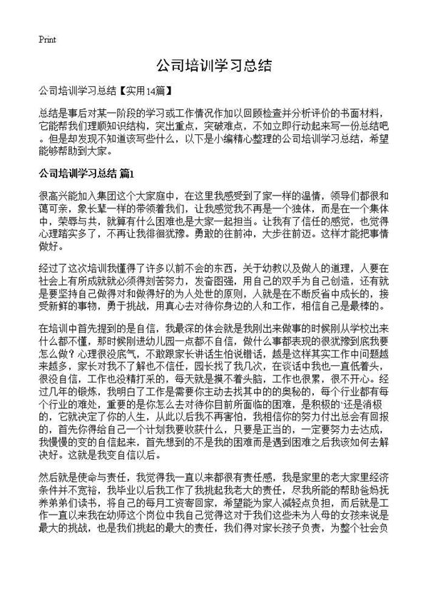公司培训学习总结 (共22页)