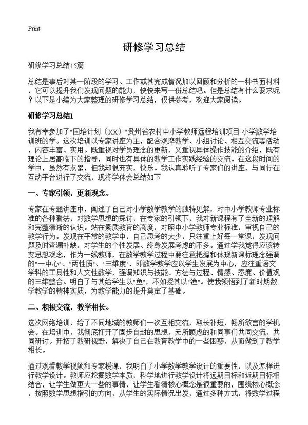 研修学习总结 (共16页)